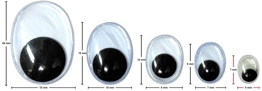 Ojo Movible Ovalado 5×7mm Mercería® 094-0257 Pieza 03