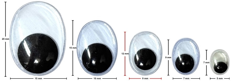 Ojo Movible Ovalado 9×12mm Mercería® 094-0259 Pieza 03