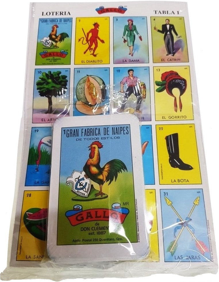 Lotería 1 Juego de Naipes Grande c/10 Tablas Chicas 13.5×21.5 Gallo® 17277 [Bolsa] 748622172773 2