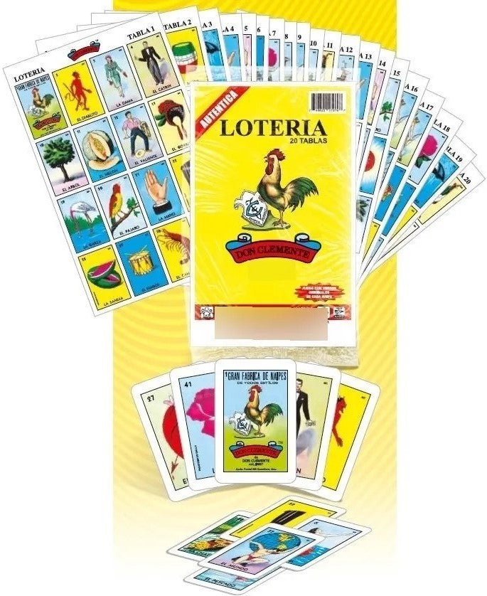 Lotería 1 Juego de Naipes Grande c/20 Tablas Chicas 13.5×21.5 Gallo® 17279 [Bolsa] 748622172797