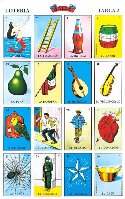 Lotería 1 Juego de Naipes Grande c/20 Tablas Chicas 13.5×21.5 Gallo® 17279 [Bolsa] 748622172797 5
