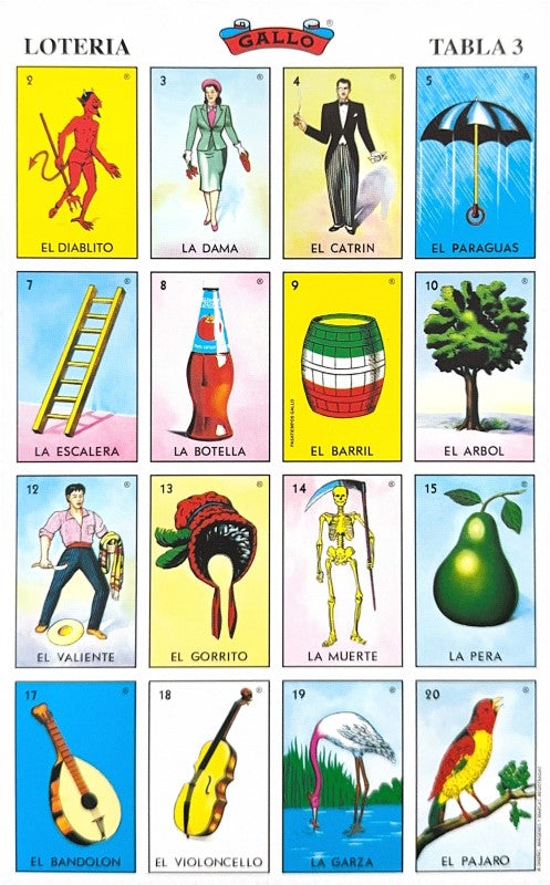 Lotería 1 Juego de Naipes Grande c/20 Tablas Chicas 13.5×21.5 Gallo® 17279 [Bolsa] 748622172797 6