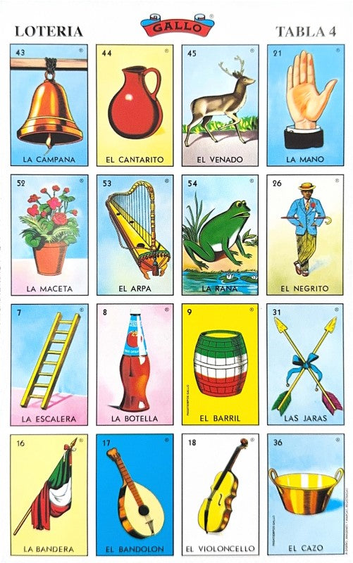 Lotería 1 Juego de Naipes Grande c/20 Tablas Chicas 13.5×21.5 Gallo® 17279 [Bolsa] 748622172797 7