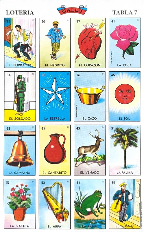 Lotería 1 Juego de Naipes Grande c/20 Tablas Chicas 13.5×21.5 Gallo® 17279 [Bolsa] 748622172797 10