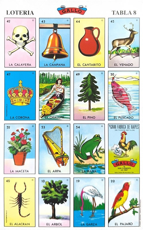 Lotería 1 Juego de Naipes Grande c/20 Tablas Chicas 13.5×21.5 Gallo® 17279 [Bolsa] 748622172797 11