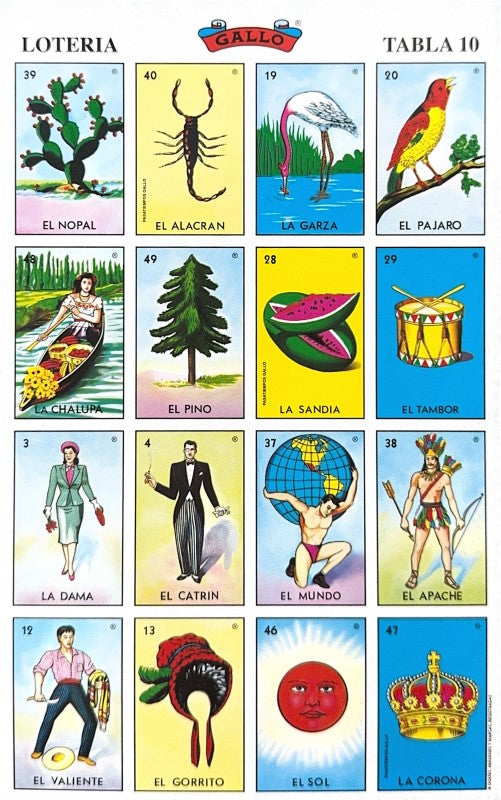 Lotería 1 Juego de Naipes Grande c/20 Tablas Chicas 13.5×21.5 Gallo® 17279 [Bolsa] 748622172797 13
