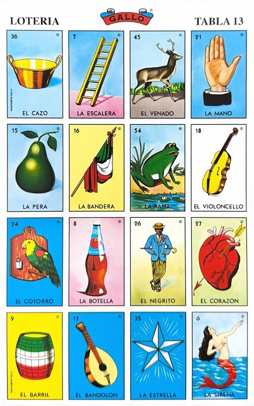 Lotería 1 Juego de Naipes Grande c/20 Tablas Chicas 13.5×21.5 Gallo® 17279 [Bolsa] 748622172797 16