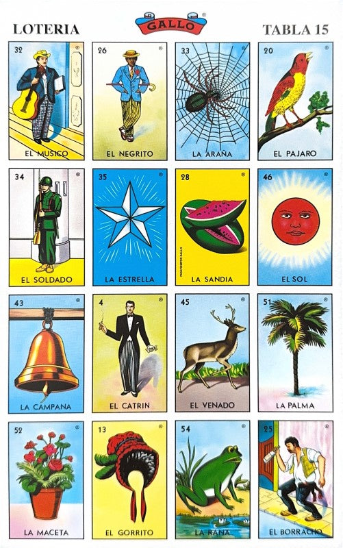 Lotería 1 Juego de Naipes Grande c/20 Tablas Chicas 13.5×21.5 Gallo® 17279 [Bolsa] 748622172797 18