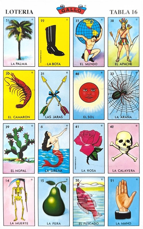 Lotería 1 Juego de Naipes Grande c/20 Tablas Chicas 13.5×21.5 Gallo® 17279 [Bolsa] 748622172797 19