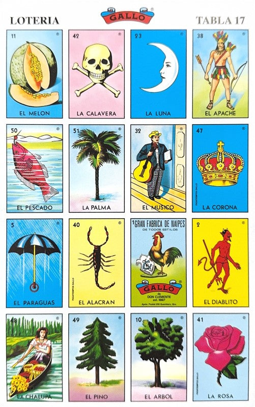 Lotería 1 Juego de Naipes Grande c/20 Tablas Chicas 13.5×21.5 Gallo® 17279 [Bolsa] 748622172797 20