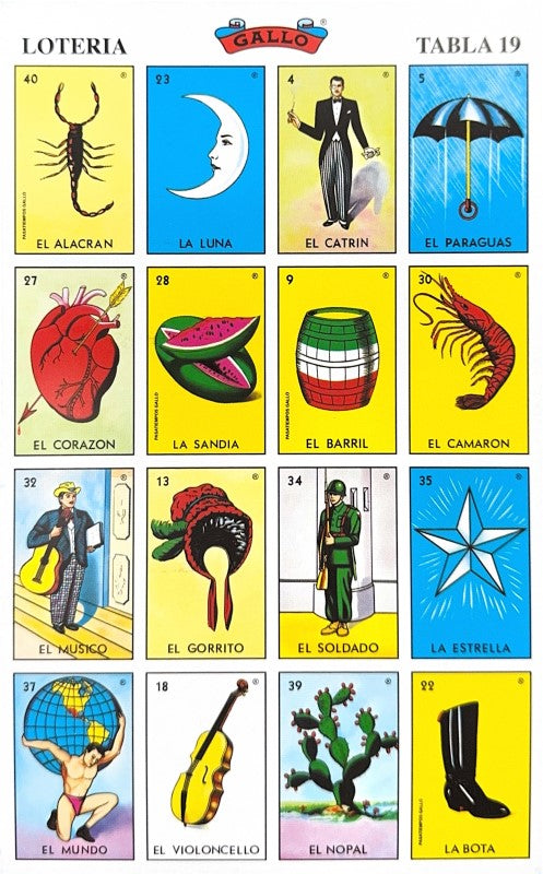 Lotería 1 Juego de Naipes Grande c/20 Tablas Chicas 13.5×21.5 Gallo® 17279 [Bolsa] 748622172797 22