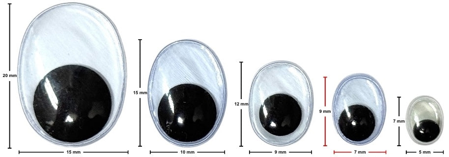 Ojo Movible Ovalado 7×10mm Mercería® Pieza 03