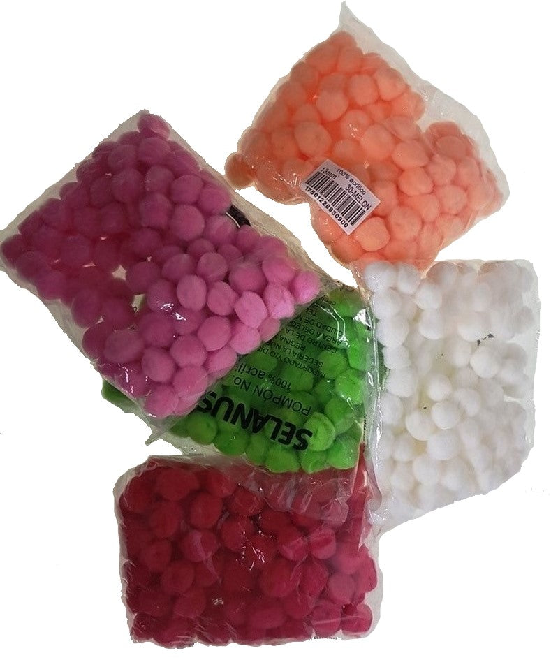 Pom Pom c/100 Ø18mm Colores #18 Mercería® [Bolsa]