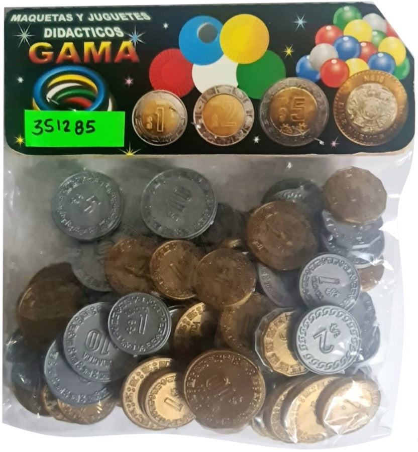 Material Didáctico Monedas de Plástico c/100 ARZA® MOV100 Bolsa