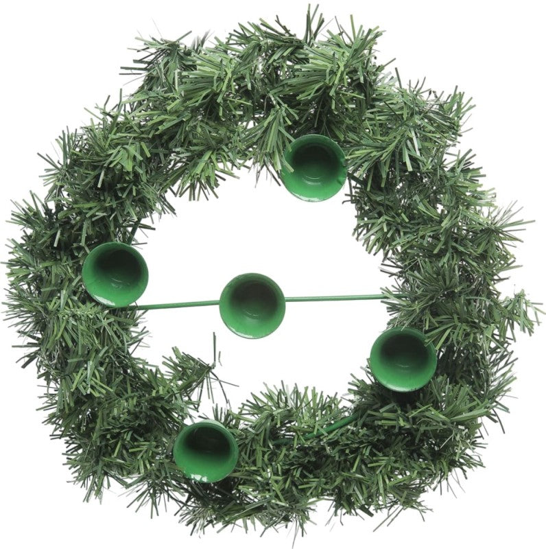 Adorno Corona Navideña de Adviento p/5 Velas Verde 40cm Janel® [Pieza] 607361586930