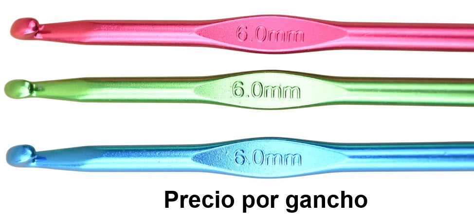 Gancho Crochet Aluminio 6.0mm 15cm COMANOV® C41060 Pieza 1350115410607 01