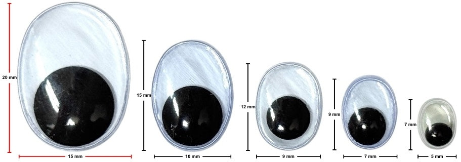 Ojo Movible Ovalado 15×20mm Mercería® Pieza 03