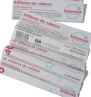 Alfileres En Papel c/200 Niquelado 28mm Selanusa® [Paquete] 7501228838039