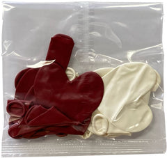 Globos Corazón c/10 Rojo5/Blanco5 25cm/10" Payaso® [Bolsa]