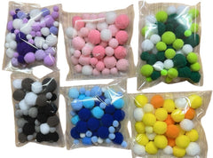 Pom Pom Surtido MultiTamaño MultiColor Mercería® [Bolsa]