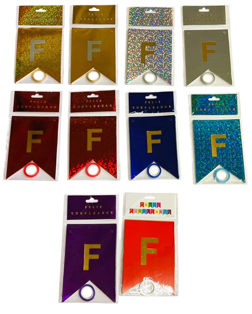 Adorno Festejo Banderín Feliz Cumpleaños c/15 MultiColor 12×17cm Proesa® [Pieza] Imagen secundaria del producto