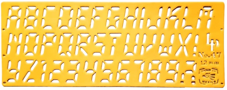 Plantilla de Letras Computadora 7 Segmentos #47 12mm Lp [Pieza] 7502003210477