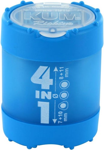 Sacapuntas de Plástico 4 In 1 (4 Orificios) Quadr Colores c/Deposito KUM® 102KMD [Pieza] 4064900050592