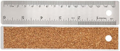 Regla Acero Inoxidable Base c/Corcho cm y pulgas 15cm Rihan® TY-615 [Pieza]