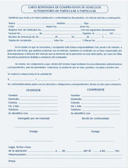 Block Carta Responsiva Compra-Venta de Vehículos 50 hojas Pinos Altos® CR [Pieza] 7503002372784