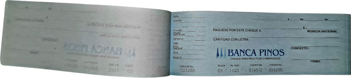 Block Practicas de Cheques con Talón 25 hojas Pinos Altos® PC [Pieza] Imagen secundaria del producto