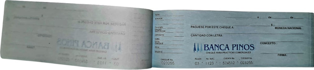 Block Practicas de Cheques con Talón 25 hojas Pinos Altos® PC [Pieza] 2