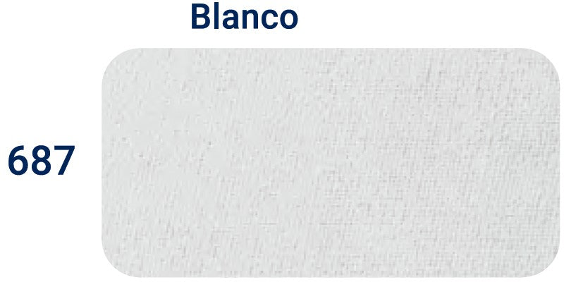 Tela p/encuadernar Grano Liso Cambric Blanco 687 1.04×1m Keratol (piroflex) Metro 01