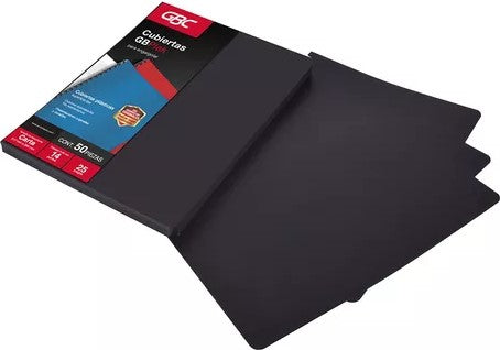 Pasta p/Engargolar GBPlak Liso c/50 Negro 22×28.5cm GBC® P3562 [Paquete] 7501357035620 2