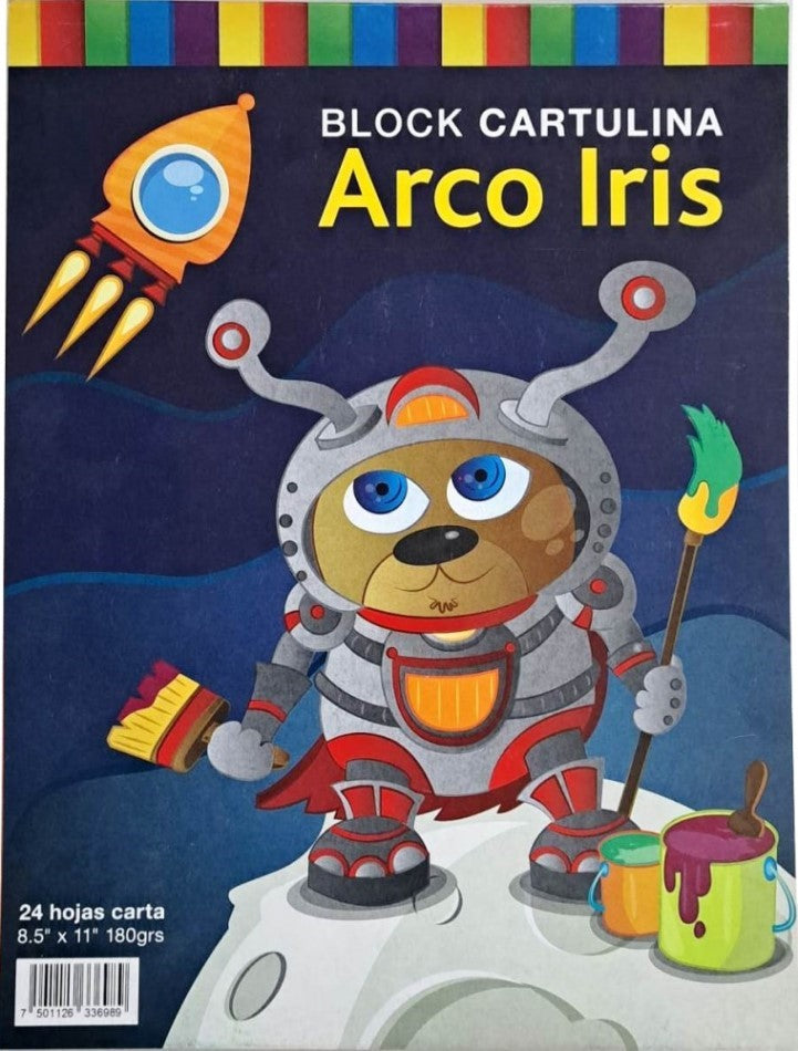 Block Cartulina Arcoiris Reflec y Fluorec 24 hojas Carta Imperial® 3698 [Bloque] 7501126336989
