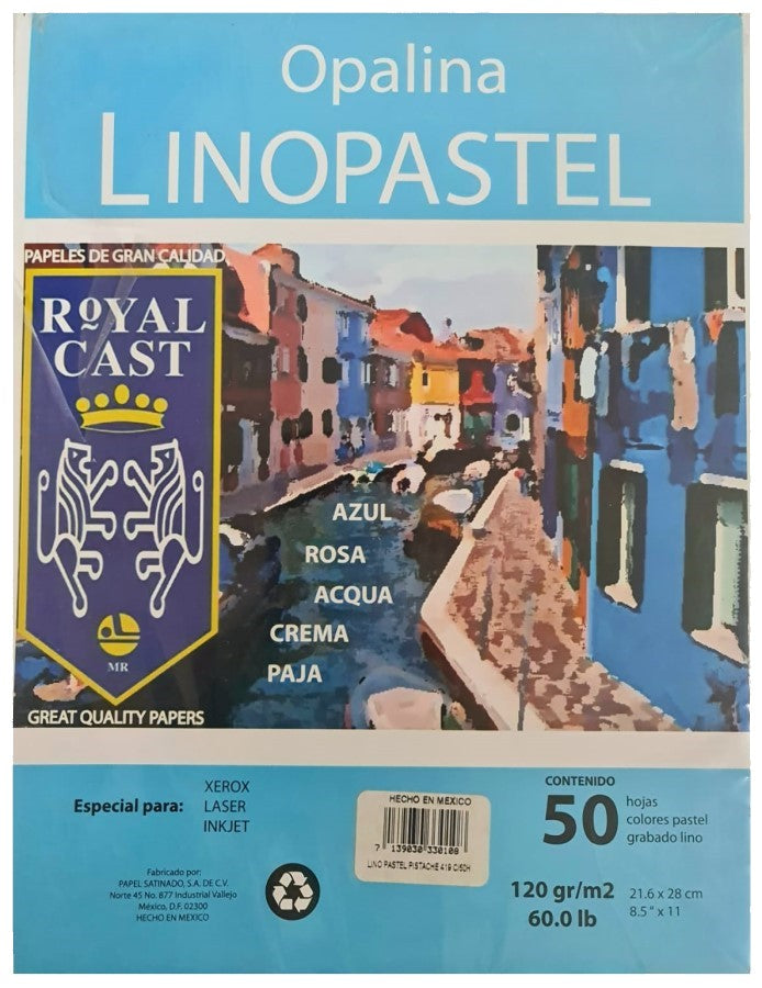 Papel Opalina Linopastel paquete c/50 120g Pistache Carta Satinado® 7139030330108