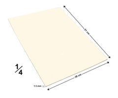 Cartón Batería Cuarto Delgada 1.5mm Crema 38×51cm Jiss® Hoja 01