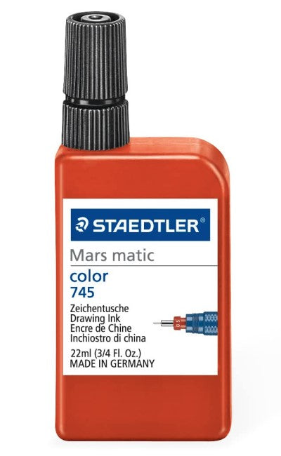 Tinta China p/Estilógrafo Mars® Matic 22ml Rojo Frasco Staedtler® 745 2 Pieza 4007817700839 01