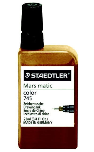 Tinta China p/Estilógrafo Mars® Matic 22ml Marrón Frasco Staedtler® 745 7 Pieza 4007817700877 01