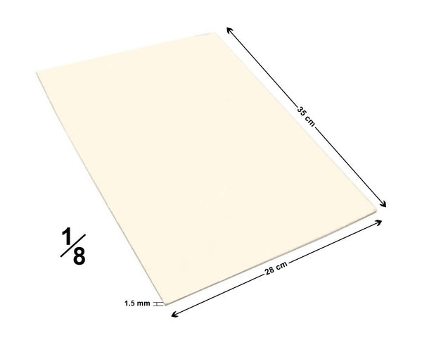 Cartón Batería Octavo Delgada 1.5mm Crema 28×35cm Jiss® 11-11602-O Hoja 7501046016749 01