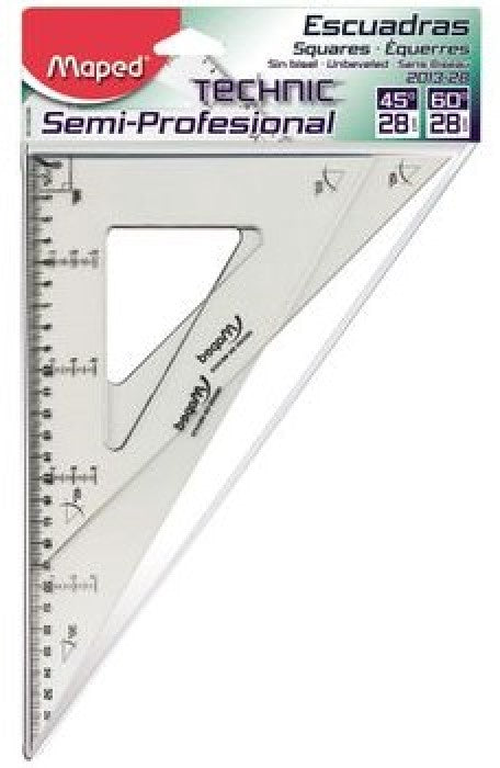 Escuadras SemiProfesional #2013 Juego 45/60 28cm s/graduación Acrílico Maped® Bolsa 734365170282 01