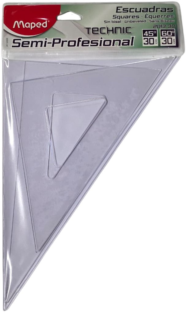 Escuadras SemiProfesional #2013 Juego 45/60 30cm s/graduación Acrílico Maped® 2013J030 Bolsa 7343651