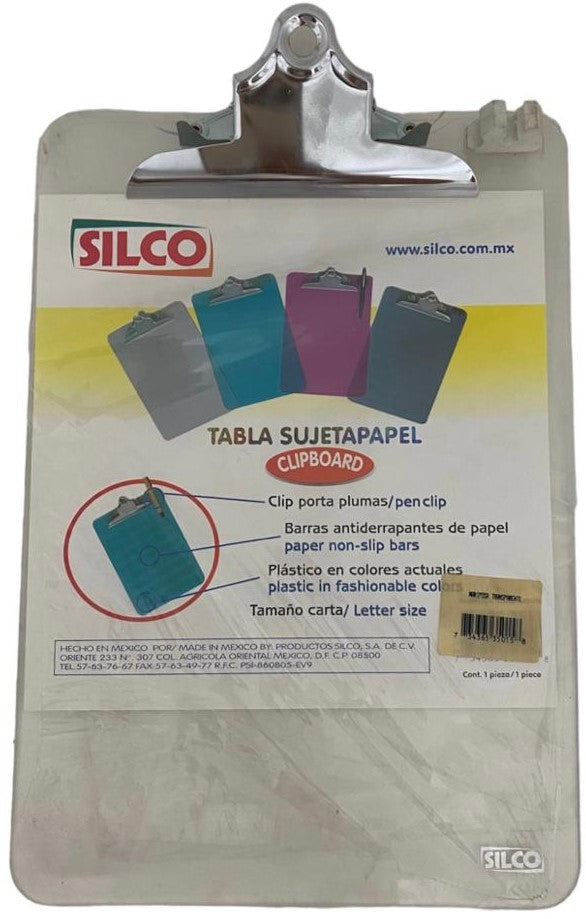 TablaAgarraPapel Acrílico c/Clip Transparente Carta Maped® 35015 [Pieza] 734365350158