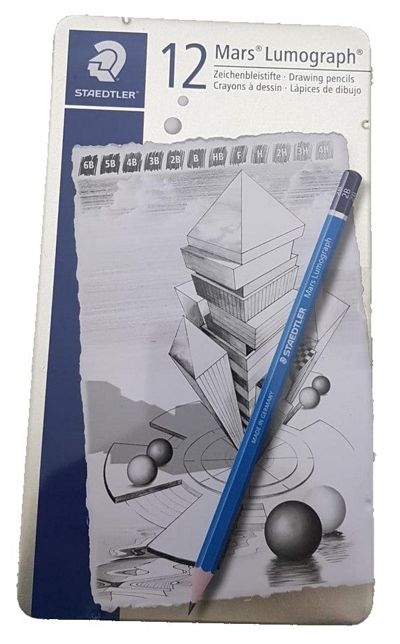 Lápiz p/Dibujo Estuche Mars® Lumograph c/12 12 Grados Staedtler® 100 G12 12 [Estuche] Imagen secundaria del producto