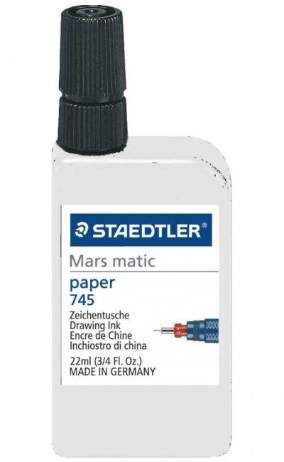 Tinta China p/Estilógrafo Mars® Matic 22ml Blanco Frasco Staedtler® 745 0 Pieza 4007817745014 01