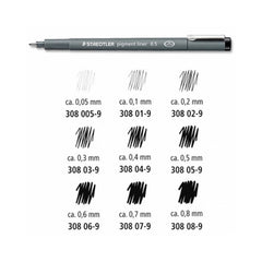 Estilógrafo Desechable 0.1 Negro Staedtler® 308 01-9 04 Pieza 4007817330395 02