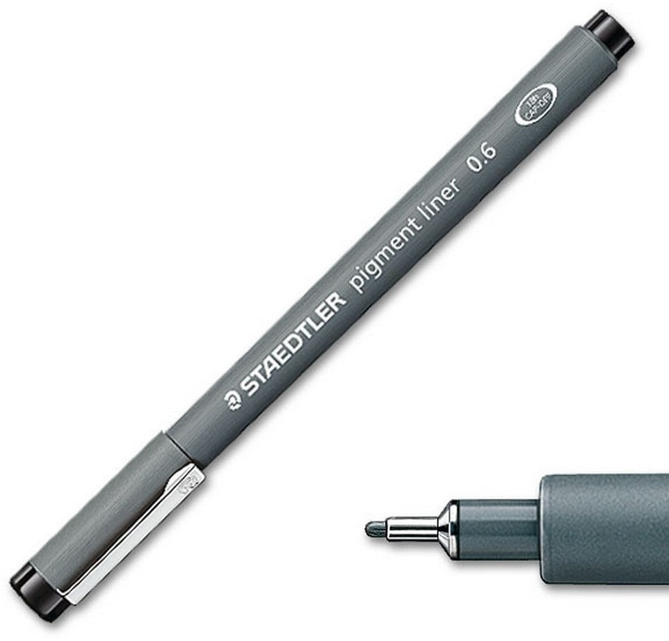 Estilógrafo Desechable pigment liner 0.6mm Negro Staedtler® 308 06-9 04 Pieza 4007817308363 01