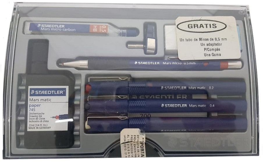 Estilógrafo Estuche Mars® Profesional c/3 .20 .40 .60 Staedtler® 700C613CA MX [Pieza] 4007817708903 3