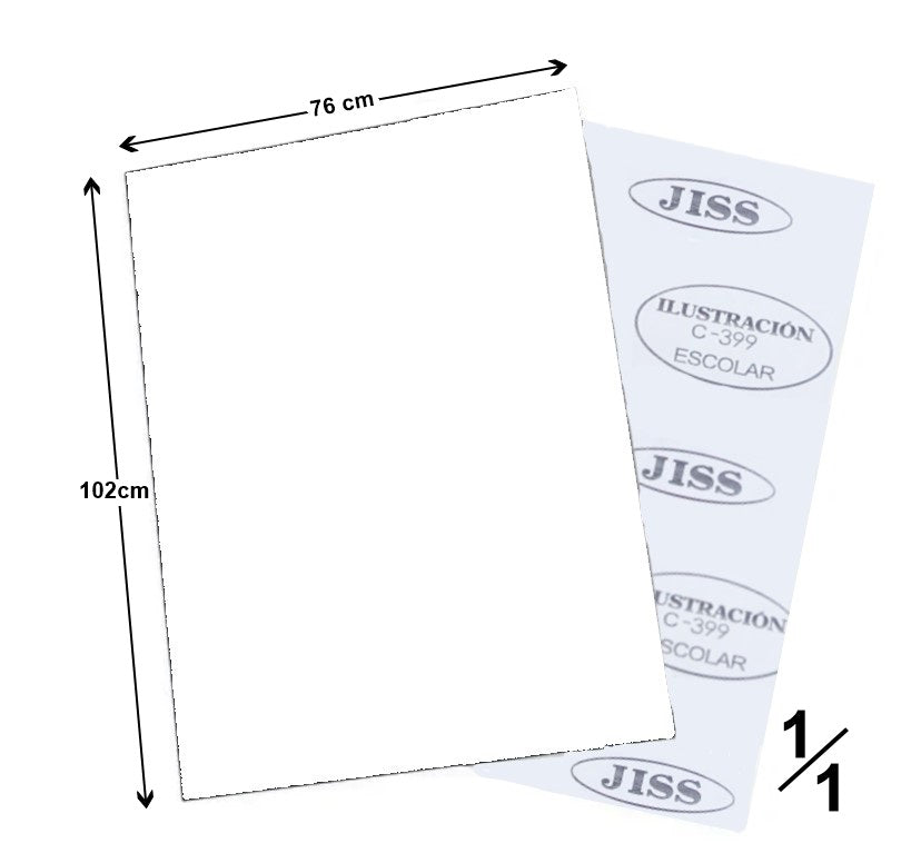 Cartón Ilustración C-399 Escolar Entero Blanco 76×102cm Jiss® 11-14410 Hoja 7501046040478 01