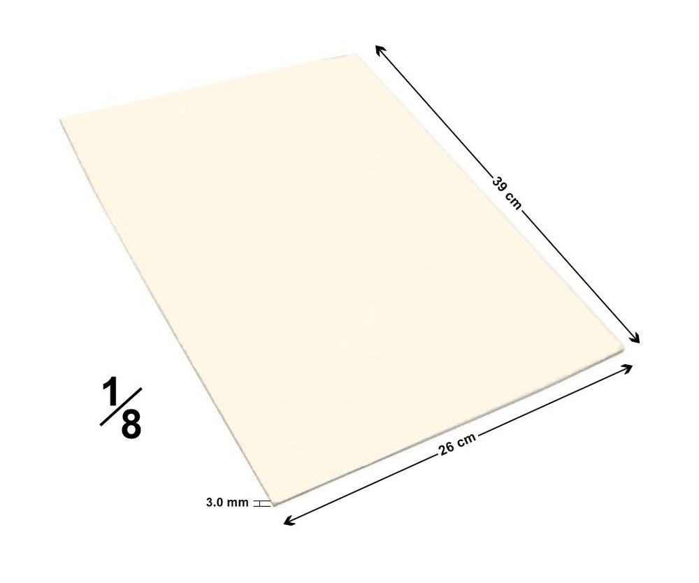 Cartón Batería Octavos Doble Grueso 3,0mm Crema 26×39cm Jiss® 11-11609-O Hoja 7501046090831 01