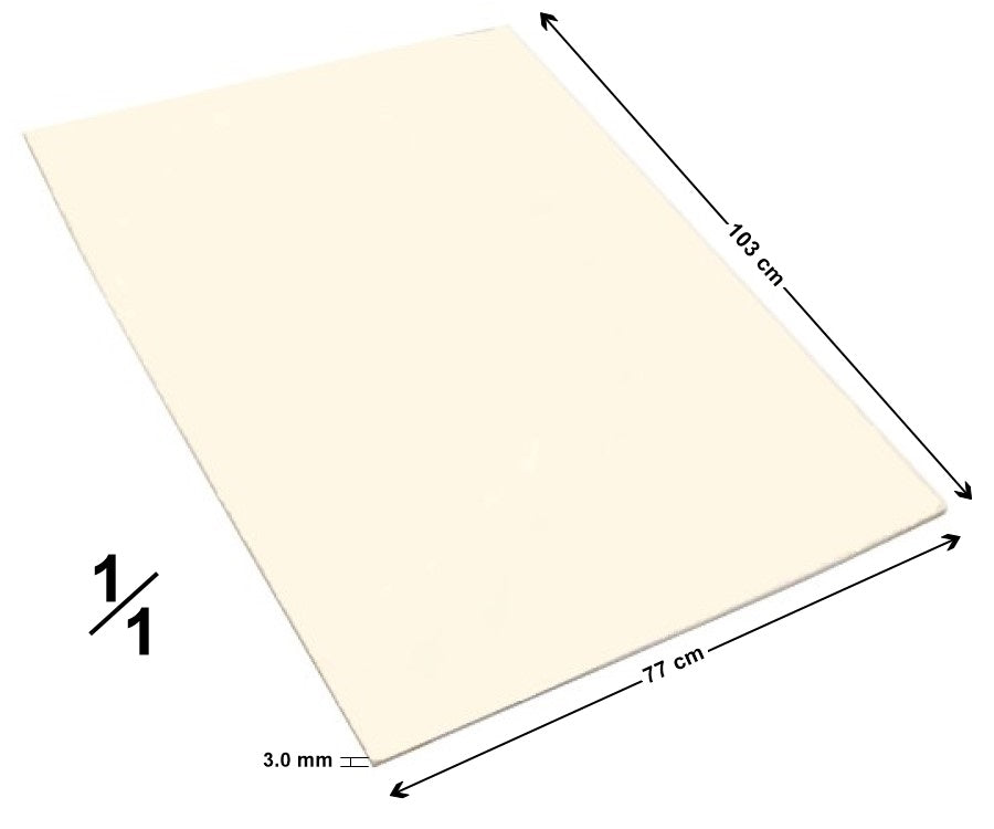 Cartón Batería Entero Doble Grueso 3,0mm Crema 77×103cm Jiss® 11-11609 Hoja 7501046089873 01